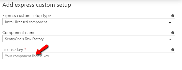 Add express custom setup License key field
